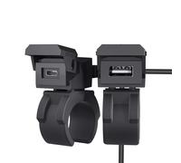Shkalacar ATV USB C PD Charging Port Upgrade, Motorcycle Power Adapter with 30W USB-C and 18W USB-A Ports, Handlebar Mounted Outlet for Phones Tablets GPS Devices