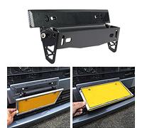 Shkalacar Car Front License Plate Mount, Adjustable Bumper License Plate Relocator Bracket Holder, Universal Front License Plate Bracket Mount, Carbon Fiber, Racing Style DIY Modification Accessory