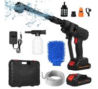 Shkalacar Portable Pressure Washer 21V 6in1 Cordless Pressure Washer 2pcs Rechargeable 1500 * 5mah Battery Car Wash Gun Toolbox Battery Jet Wash for Home Outdoor Car Garden