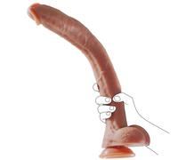 Shkanla 17.3 Inch Super Long Realistic Dildo, Built in Skeleton Flexible Dildo with Strong Suction Cup, Silicone Huge Big Anal Dildos, Giant Dildos Large Penis Stimulator Sex Toy for Women Men Gay