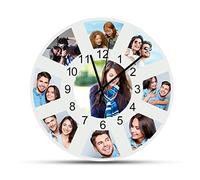 SHKINETARRY Custom Photo Wall Clock, Personalized Kitchen Living Room Bedroom Round Silent Clock, Customized Clocks for Anniversary Birthday Wedding Valentine's Day Christmas