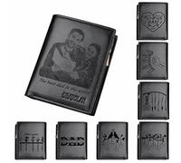 SHKINETARRY Personalized Photo Wallets for Men, Custom Engraved Leather Wallet, Engraved Tree of Life Family Names Bifold Wallet, Personalized Gifts for Dad Father from Daughter
