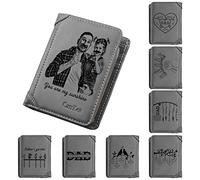 SHKINETARRY Personalized Photo Wallets for Men, Custom Engraved Leather Wallet, Engraved Tree of Life Family Names Bifold Wallet, Personalized Gifts for Dad Father from Daughter