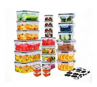 ShkitAelling 24pcs Clear Plastic Food Storage Containers with Leakproof Airtight Lids BPA-Free Stackable Reusable Microwave Dishwasher Freezer Safe for Kitchen Pantry Meal Prep Office School Picnic