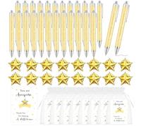 Shknldzsm 30 Sets Employee Appreciation Gifts Bulk Star Badge Lapel Pin Brooch Thank You Greeting Cards Inspirational Ballpoint Pen White Organza Bag for Coworkers Teacher Team Nurses Volunteers,