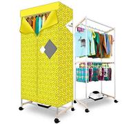 SHKUU Portable Clothes Dryer, Electric Drying Racks,1200w Folding Clothing Dryers 2 Tier Quick Dry with Heater,Warm Air Drying Wardrobe Digital Automatic Timer The New