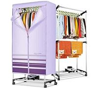 SHKUU Portable Electric Clothes Dryer Drying Rack,Folding Warm Air Drying Wardrobe, 1000W 2 Tier Indoor Fast Air Dry Hot Clothing Heater Automatic Timer The New
