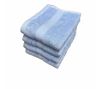 SHL 100% Cotton 500 Gsm Turkish Ringspun Guest Towel 40 x 60 cm - 4 Pack (Sky Blue)