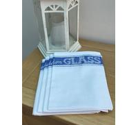 SHL 12 Large Blue Union Linen Restaurant/Pub/Cafe/Hotel Catering Glass Cloths 50 x 70 cm