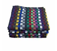 SHL 4 Pack 100% Cotton Multi Check Kitchen Hand Towels 50 x 85 cm (Black)