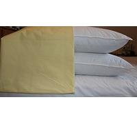 SHL - Extra Large Polycotton King Size Pillow Cases 20" x 36" - 1 Pair (Yellow)