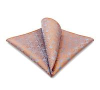 SHLAX&WING Geometric Men's Pocket Square Handkerchif Orange Blue Unique for Men Suits
