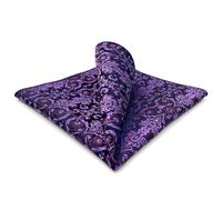 Shlax&Wing Geometric Patterned Purple Hanky Pocket Square For Men Floral Fashion