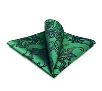 SHLAX&WING Green Geometric Pocket Square Handkerchief for Wedding Party