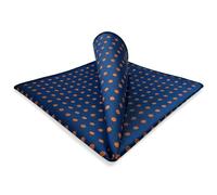 shlax&wing Men's Pocket Square Hanky Polka Dot Orange Blue 12.6"