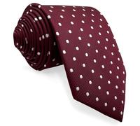 Shlax&Wing Red Dots Maroon Wedding Necktie Men's Tie Skinny Size 2.36"