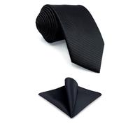 Shlax&Wing Solid Color Black Neckties For Men Classic Tie Skinny 2.35" Slim