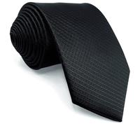 Shlax&Wing Solid Color Black Neckties For Men Classic Tie XL 63" 57.5" Slim Skinny