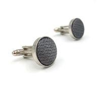 Shlax&Wing Solid Color Grey Mens Matching Cufflinks
