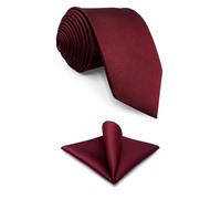 Shlax&Wing Solid Color Red Burgundy Wedding Neckties For Men Classic Ties Fashion 57.5"