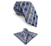 Shlax&Wing Ties For Men Blue Checkered Checks Silk Neckties Suit
