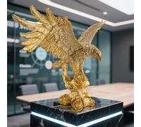 Shlinnuo 22.4" Large Eagle Statue Unfurling Its Wings Ornaments Statue, Golden Eagle Sculpture Modern Home Office Figurine Decor Desktop Decoration