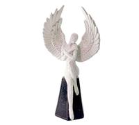 Shlinnuo Elegant Sparkling Guardian Angel Statue - 6.5 Inch Angel Figurines, for Home Decor, Memorial, or Special Occasions(White)