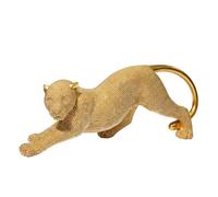 Shlinuo Leopard Statue Handcrafted Gold Cheetah Statue Home Decor Intricate Beaded Design for Living Room, Office, or Gift - Elegant and Unique Decorative Sculpture（Golden）