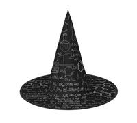 SHLXMDNZ Abstract Science Chemistry Illustration 3D Print Halloween Cone Witch Hat Cosplay For Women Wizards Hat Masquerade Halloween Party Accessories