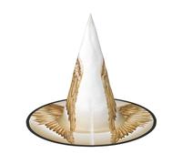 SHLXMDNZ Angel Wing Print Halloween Cone Witch Hat Cosplay For Women Wizards Hat Masquerade Halloween Party Accessories