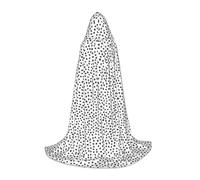 SHLXMDNZ Black And White Dot print Hooded Cape For Teenagers, Perfect cloak for Halloween and Theme Parties