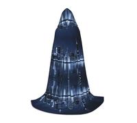 SHLXMDNZ Chicago Reflected print Hooded Cape For Teenagers, Perfect cloak for Halloween and Theme Parties