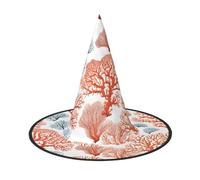 SHLXMDNZ Coral Reef Print Halloween Cone Witch Hat Cosplay For Women Wizards Hat Masquerade Halloween Party Accessories
