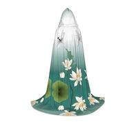 SHLXMDNZ Dragonfly with Water Lily print Hooded Cape For Teenagers, Perfect cloak for Halloween and Theme Parties