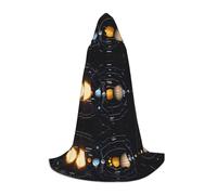 SHLXMDNZ Exploring the Solar System print Hooded Cape For Teenagers, Perfect cloak for Halloween and Theme Parties