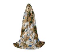 SHLXMDNZ Greek Architecture Print print Hooded Cape For Teenagers, Perfect cloak for Halloween and Theme Parties