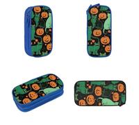 SHLXMDNZ Green Ghost Horror Halloween Pumpkinminimally Printed Large Capacity Pencil Case With European, American, Retro, Modern, Gothic Style Makeup Special Pencil Case