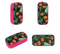 SHLXMDNZ Green Ghost Horror Halloween Pumpkinminimally Printed Large Capacity Pencil Case With European, American, Retro, Modern, Gothic Style Makeup Special Pencil Case