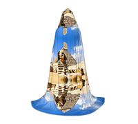 SHLXMDNZ Pyramids of Egypt print Hooded Cape For Teenagers, Perfect cloak for Halloween and Theme Parties
