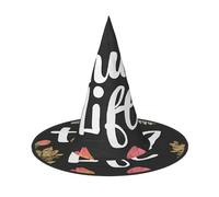 SHLXMDNZ Thug Life Flowers Print Halloween Cone Witch Hat Cosplay For Women Wizards Hat Masquerade Halloween Party Accessories
