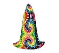 SHLXMDNZ Tie Dye Hippies print Hooded Cape For Teenagers, Perfect cloak for Halloween and Theme Parties