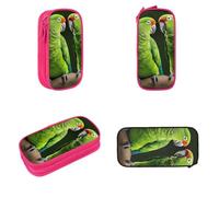 SHLXMDNZ Two Parrots On Green Palm Treeminimally Printed Large Capacity Pencil Case With European, American, Retro, Modern, Gothic Style Makeup Special Pencil Case