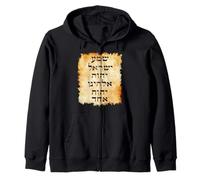 Shma Prayer in Hebrew Text Zip Hoodie
