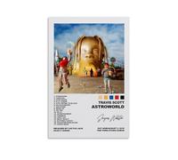 Shmaicheho Travis Poster Scott Rapper Music Album Astroworld Canvas Poster Wall Art Decor Living Room Bedroom Decoration Posters 24x36inch(60x90cm) Unframe-style