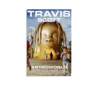 Shmaicheho Travis Poster Scott Rapper Music Album Astroworld Cover Canvas Poster Wall Art Decor Living Room Bedroom Decoration Posters 16x24inch(40x60cm) Unframe-style