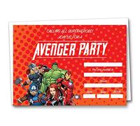 Shmaki Avenger Superhero Birthday Party Invites Boy And Girl Kids Pack With White Envelopes (10 Pack)