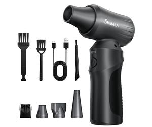 SHMALA Electric Compressed Air Duster - Super Powerful 150,000RPM Cordless Blower Rechargeable Brushless Motor and Durable Design, 3 Adjustable Speeds