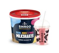 Shmoo Strawberry Milkshake Thick Shake Mix 1.8KG Tub & Small 13fl oz Shmoo Disposables & Scoop