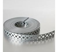 SHMOX 20mm Galvanised Metal Strip Band - Metal Strapping Bracket with Holes X 5m