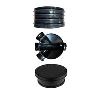 SHMOX 320mm Manhole Inspection Chamber Set- Underground Drainage Manhole Base, 1 Riser & Round Cover